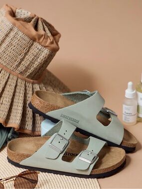 Birkenstock Two-Strap Sandals in Sage Green